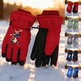 thumbnail image 5 of CPNG Kids Ski Snow Gloves Dinosaur King Print Winter Cold Weather Waterproof Windproof Warm Fleece Thermal Snowboard Sport Mittens for Boys Girls, 5 of 5