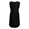 thumbnail image 4 of Solid Black Sleeveless U-Neck Fake Two Piece Dress Women's skirt summer women's suit, 4 of 7
