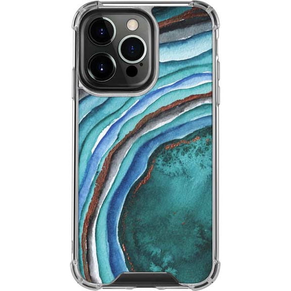 Skinit Geode Turquoise Watercolor Geode iPhone 13 Pro Clear Case