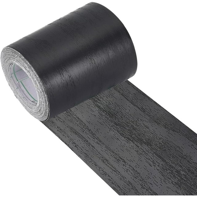 Cinta de reparación autoadhesiva de PVC impermeable negra con veta de madera realista de 32,8 pies x 3,2 pulgadas