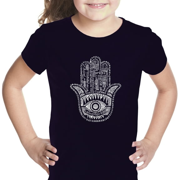 LA Pop Art Girl's Word Art T-shirt - Hamsa