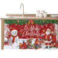 thumbnail image 2 of Red Christmas Cabinet Curtain 28"Wx51"L,Dustproof Storage Cabinet Curtain with Self Adhesive Tape,Xmas Snowman Santa Elk Winter Snowflake Tall Pantry Cover Drape for Kitchen,Utility Closet, 2 of 9