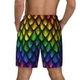 thumbnail image 4 of Uemuo Dragon Scales Pattern Mens Swim Trunks Quick Dry Board Shorts with Mesh Lining, Stretch Beach Shorts Quick Dry No-Chafing Board Shorts-3X-Large, 4 of 9