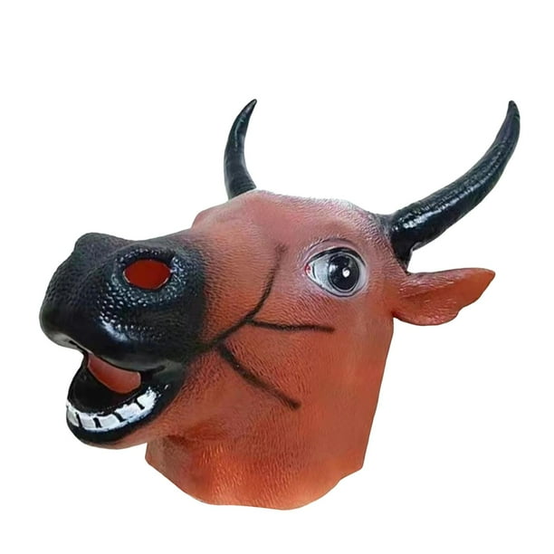 Máscara de cabeza de animal, tocado de animal para disfraces, espectáculos de Halloween Toro