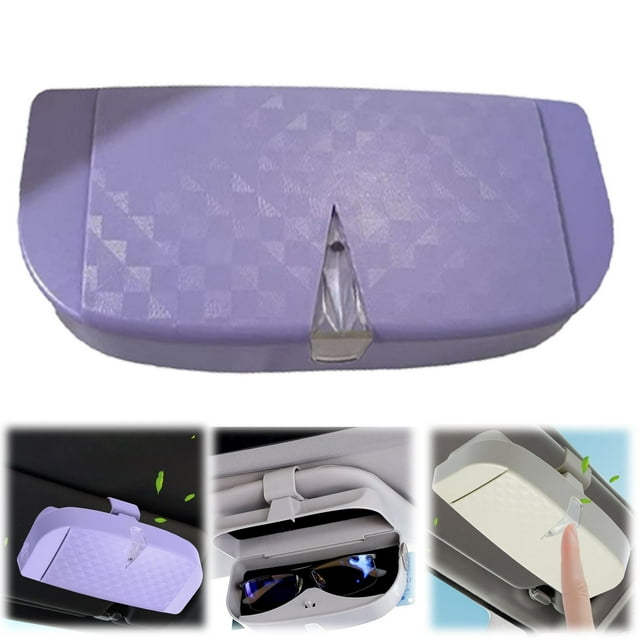 HUASHENG Sunglasses Holder For Car Visor Car Sunglasses Holder Eyeglasses Storage Organizer Sunglasses Clip Hard Car Visor Sunglasses Case Auto Glasses Case