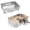 2PACK-17.7"x13.8"x5.9"-M, variant on Low Entry Litter Box for Senior or Disabled & Injured Cats, Stainless Steel High Sided Enclosed Easy Step in Entry-Large Metal Kitty Litter Box for Kittens, Odor Control