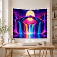 thumbnail image 5 of Surreal Landscape with Waterfalls and Rainbow Moon Arch, Mystical Fantasy for Nature Lovers, Celestial Art Decor, Housewarming Gift, Tapestry Wall Hanging for Bedroom and Living Room, 5 of 7