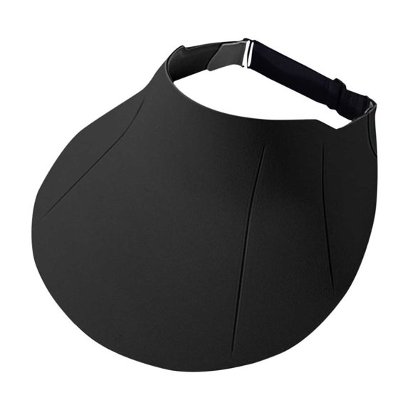 PRINxy Women's Wide Brim Foldable Sun Visor Hat with Adjustable Closure, Breathable UV Protection Cap for Summer Golf Beach Travel Black