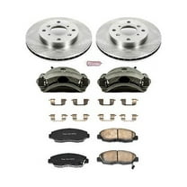 PowerStop Front Stock Replacement Brake Pad and Rotor Kit with Calipers Fits: ACURA Select Models KCOE1239