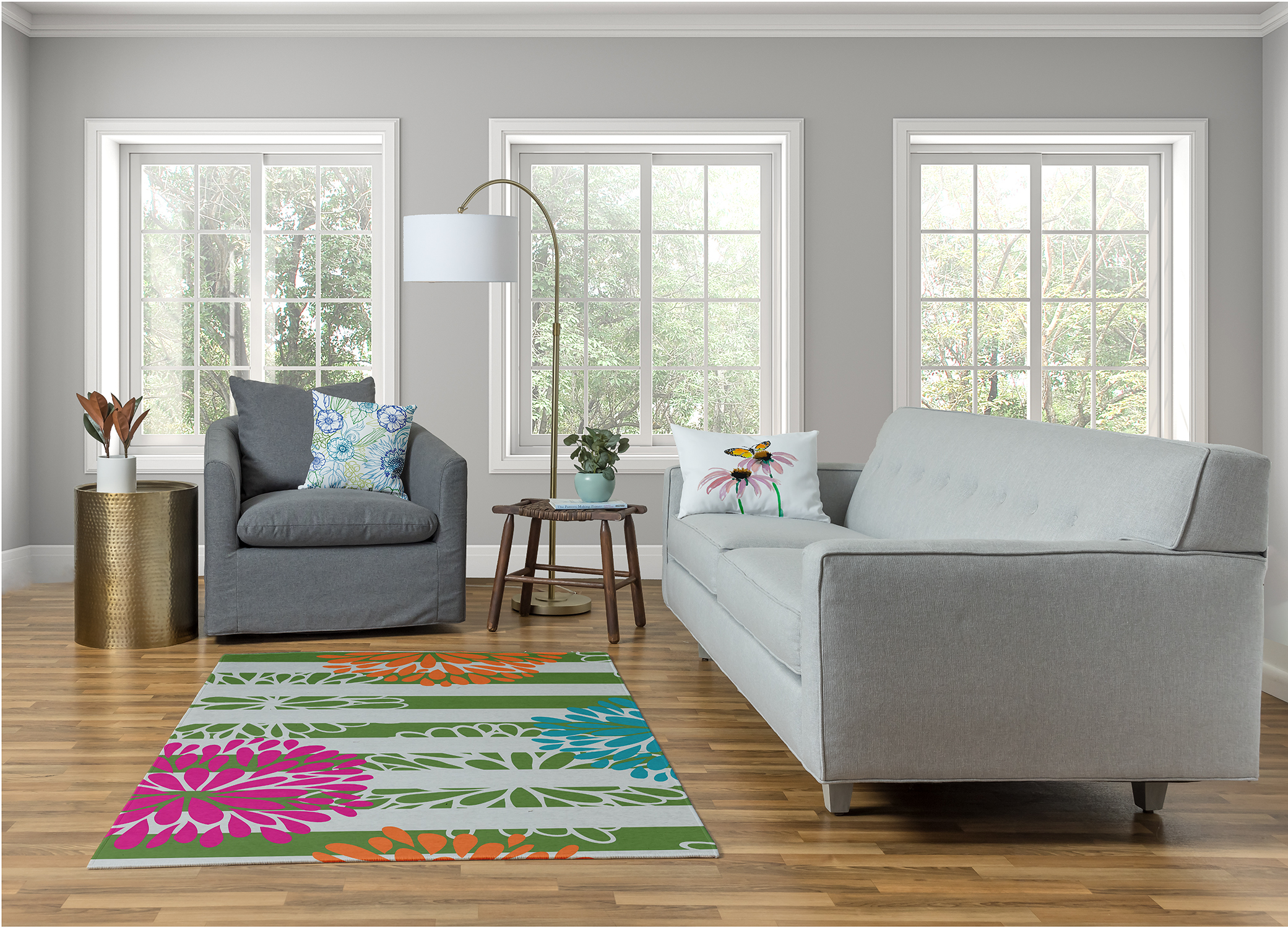 Simply Daisy Flora and Fauna Floral Area Rug, 48 in x 72 in