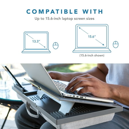 LapGear - Ergo Pro Adjustable Lap Desk for 15.6" Laptop or Tablet - Gray Herringbone
