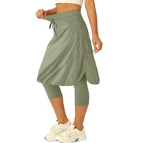 Women 20" Knee Length Tennis Skirt with Built in Legging Golf Skirts Skirted Legging with Pockets