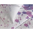 thumbnail image 4 of Ambesonne Street Quilted Bedspread Set 3 Pcs, Grunge Moth Dragonfly, King Size, Black White and Purple, 4 of 5