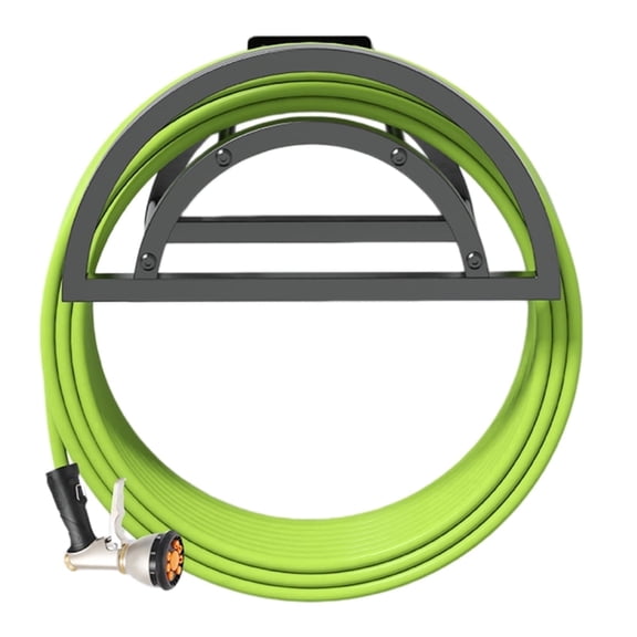 OLV Hose Holder Wall Mount, Outdoor Water Pipe Holder Holds 125ft/95lb Hose, Heavy Duty Metal Detachable Hose Hanger Reel Storage Organizer