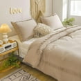thumbnail image 6 of MOOWOO Khaki Boho Bedding, Twin Tufted Tassel Fringe Farmhouse Duvet Cover,Boho Chic BeddingSolid Color,100% Washed Microfiber,Lightweight for All Season, 6 of 9