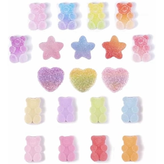 Sugar-Coated Bear Shoe Charms for Clog Pins Colorful Shoe Decoration for Girls Woman Gift Favors