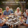 thumbnail image 3 of Round Outdoor Tablecloth with Umbrella Hole and Zipper, Retro Farmhouse Tablecloth with Elastic Waterproof, Country Star Berries Text Wooden Grain Patio Table Covers for 36" - 44" Picnic Pool Tables, 3 of 9