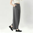 thumbnail image 6 of Horkkom Dress Pants Women Casual Elastic Waist Wide Leg Pants Loose Work Pants with Pockets L, 6 of 8