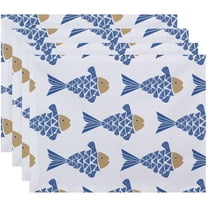 Simply Daisy 18" x 14" Fish Tales Animal Print Placemats, Set of 4