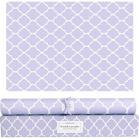 Merriton Scented Drawer Liners, Fresh Scent Paper Liners for Cabinet Drawers, Dresser Shelf, Linen Closet, Perfect for Kitchen, Bathroom, Vanity (6 Sheets) (French Lavender)