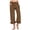 13# Brown, variant on Linen Pants Petite Summer Elastic High Waisted Drawstring Lounge Wide Leg Capri Pants Casual Plus Size Ruffle Vacation Beach Trousers with Pockets Brown L