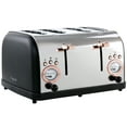 thumbnail image 6 of MegaChef 4 Slice Wide Slot Toaster with Variable Browning in Black and Rose Gold, 6 of 6