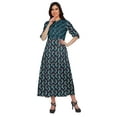 thumbnail image 2 of Moomaya Printed Front Slit A-Line Kurtis For Women Short Sleeve Summer Kurta, 2 of 5