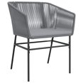 thumbnail image 6 of vidaXL 3 Piece Patio Dining Set with Cushions Gray Poly Rattan Glass, 6 of 10