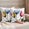 thumbnail image 2 of Red Yellow Blue Tulips Pillow Covers 2 Pack Transparent Floral Pillowcase Waterproof Outdoor Throw Pillow Cover for Patio Garden Square Cushion 18”x18”, 2 of 9
