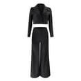 thumbnail image 5 of Meichang Women's 2 Piece Blazer Outfit Work Professional Solid Lapel Long Sleeve Slim Suit and Bell-bottom Pants Set, 5 of 7