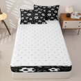 thumbnail image 4 of Homewish Black White Soccer Zipper Twin Comforter Sets with Fitted Sheet and 2 Pillowcases, Sport Zipper Bedding Set for Men and Boys, Reversible, 4 Pieces, 4 of 6