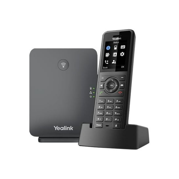 Yealink W77P - Cordless VoIP phone with caller ID - 1900 MHz - DECT - 3-way call capability - SIP, SIP v2, RTCP-XR, VQ-RTCPXR - 10 lines - black, classic gray