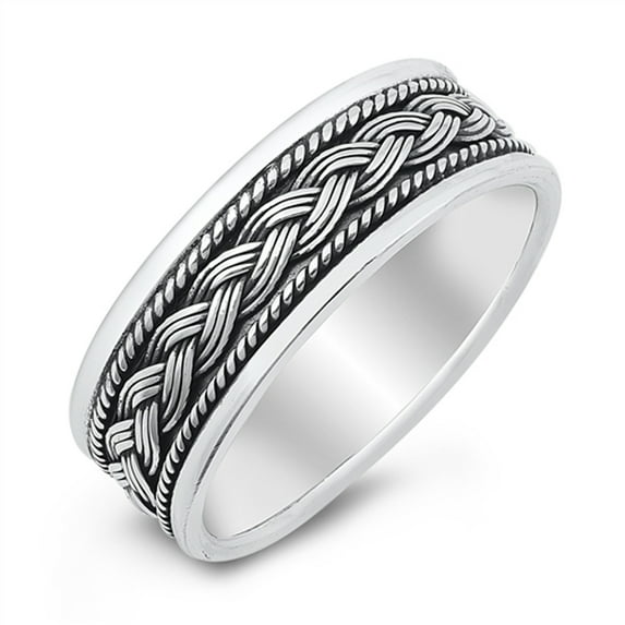 Ornate Celtic Knot Braid Ring .925 Sterling Silver Band Jewelry Female Male Unisex Size 12