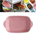 thumbnail image 1 of de para hornear, utensilios para hornear , vajilla para hornear, herramienta de cocina, bandeja para hornear de cerámica, Rosado Macarena Placa para hornear, 1 of 8