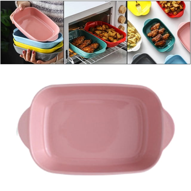 de para hornear, utensilios para hornear , vajilla para hornear, herramienta de cocina, bandeja para hornear de cerámica, Rosado Macarena Placa para hornear
