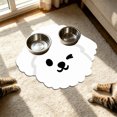 thumbnail image 4 of Dog Head Shaped Pet Feeding Mat 23.6inX15.7in Waterproof Non-Slip Cat Bowl Mat for Small Pets, White, 4 of 6