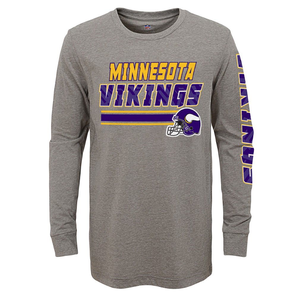 Youth Gray Minnesota Vikings TriBlend Long Sleeve TShirt Walmart