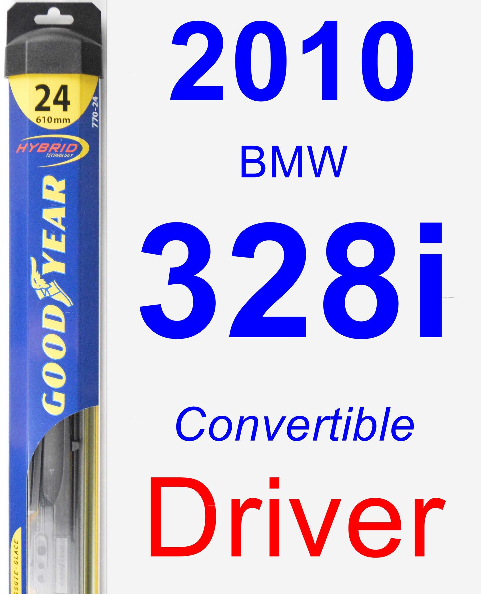 2010 BMW 328i Driver Wiper Blade Hybrid