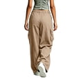 thumbnail image 6 of Gytharion Women's Elastic Waist Cargo Pants Solid Color Loose Wide Leg Pants Multi Pocket Casual Streetwear Trousers 2026, 6 of 7