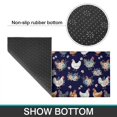thumbnail image 6 of Rooster and Floral Navy Pattern Anti Fatigue Kitchen Rugs Set Of 2, Non Slip Washable Decorative Floor Mats for Kitchen Sink Laundry, 17"x30" and 17"x47", 6 of 6