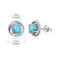 thumbnail image 2 of TANGPOET Turquoise Female Ear Studs Sterling Silver Simple Earrings for Adult, 2 of 6