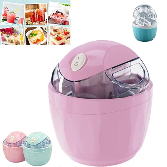 Small Home Mini Ice Cream Maker - 17oz Electric Gelato & Sorbet Machine, DIY Makes Single Serving of Gelato, Quick 15-Minute Fruit Ice Cream Soft Serve with One Touch Control for Family