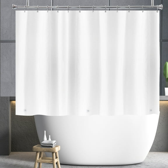 YISURE Short Shower Curtain Liner 70x48inch Plain White RV Curtain for Bathroom