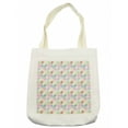 thumbnail image 1 of Geometric Circle Tote Bag, Soft Circular Forms with Star Elements Radiant Unusual Abstract Artwork, Cloth Linen Reusable Bag for Shopping Books Beach and More, 16.5" X 14", Cream, by Ambesonne, 1 of 2