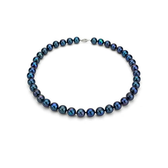 ADDURN Ultra-Luster 9-10mm Black Genuine Cultured Freshwater Pearl 18" Necklace and Sterling Silver Filigree Clasp