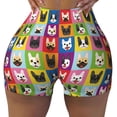 thumbnail image 2 of Honeii Colorful Bulldog Print Women's Workout Shorts, Gym Shorts for Active Wear, Sports Shorts,Women's Running Shorts,Quick Dry Athletic Shorts-XX-Large, 2 of 8