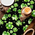 thumbnail image 2 of St. Patrick's Day Cotton Linen Table Runner for Dining Kitchen, Watercolor Green Shamrock Polka Dots Black Wedding Outdoor Party Tablerunners, Dresser Scarf Coffee Tablecloth Runners 13x70 Inches, 2 of 9