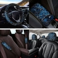 thumbnail image 4 of Yuyamidu Camo Hunting Car Seat Covers Full Set of 14 Blue Wood Steering Wheel Cover Armrest Box Mat Seatbelt Pad Headrest Covers Coasters Keychain Fit for SUV Van Truck Sedan, 4 of 7