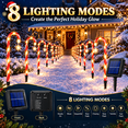 thumbnail image 5 of 12 Pack Christmas Candy Cane Pathway Solar Garden Lights, 8 Lighting Modes Perfect for Outdoor Patios, Walkways, and Holiday Celebrations, Xmas Decorations, 5 of 10