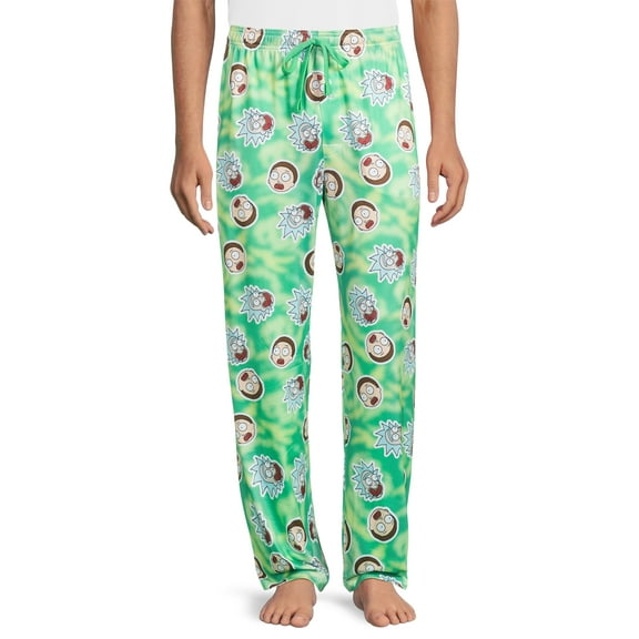 Rick and Morty Drawstring Sleep Pants, Size M, Green (Men’s)